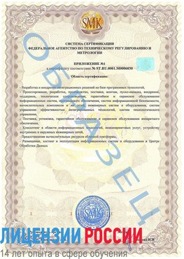 Образец сертификата соответствия (приложение) Пикалево Сертификат ISO 27001